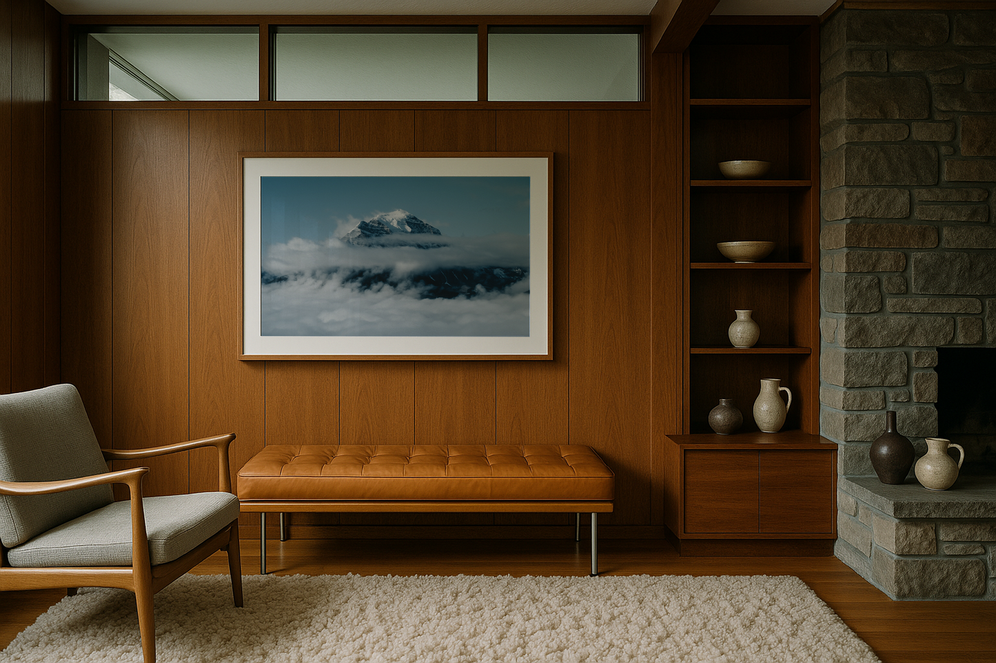 Mount Temple over the clouds