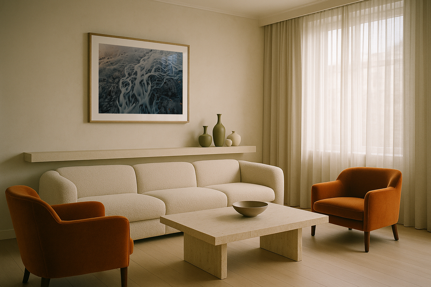 Aerial views over Iceland's glacial rivers