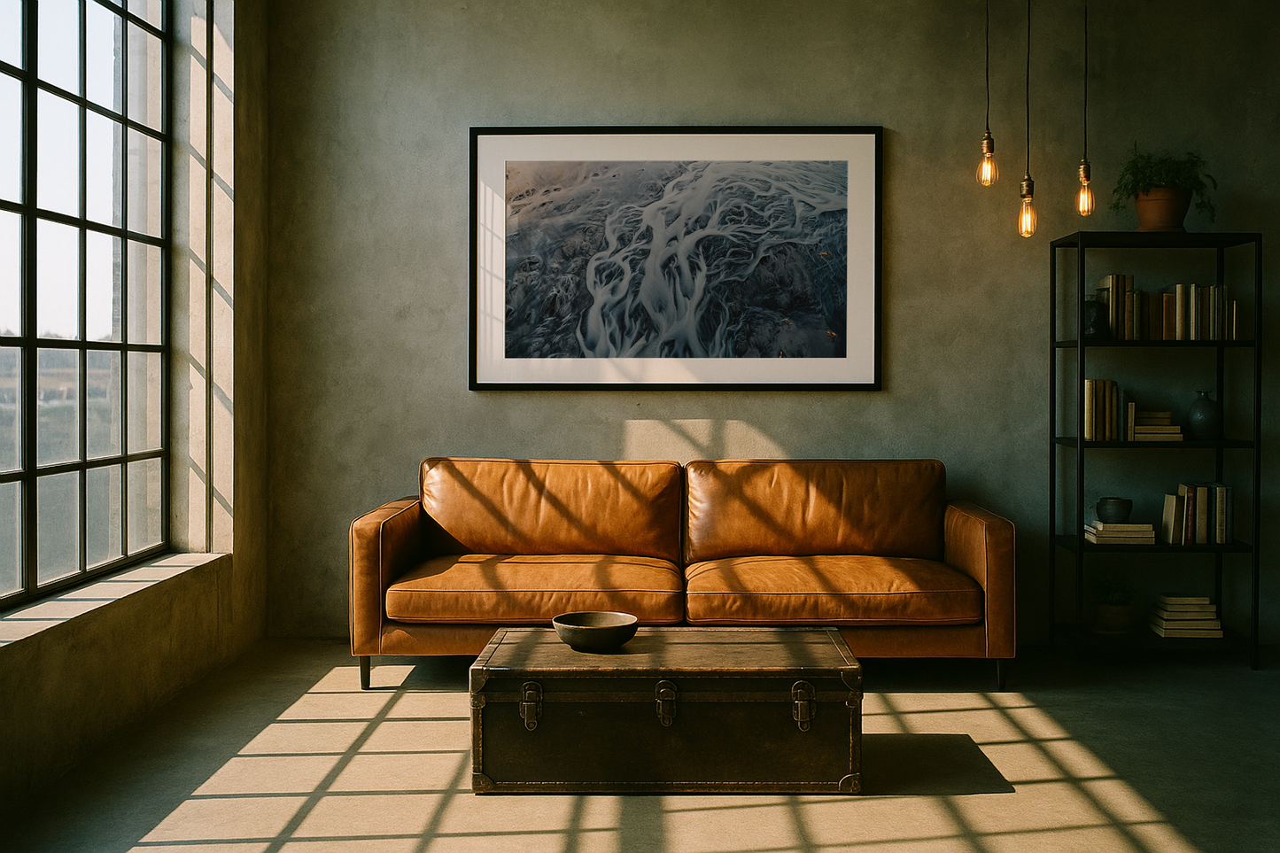 Aerial views over Iceland's glacial rivers