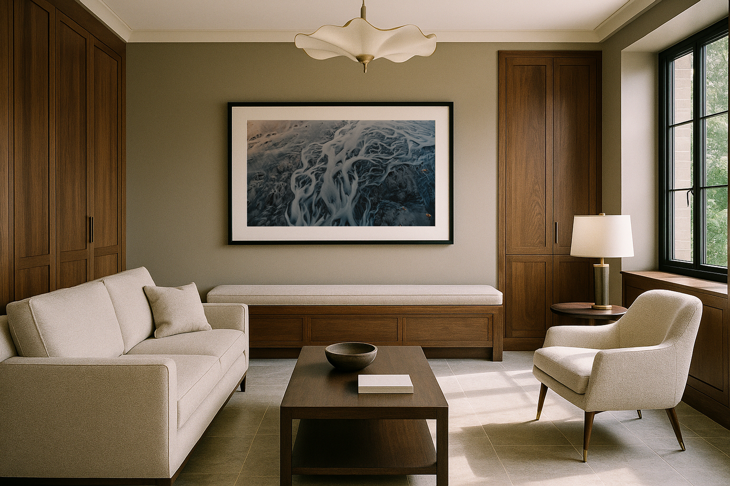 Aerial views over Iceland's glacial rivers