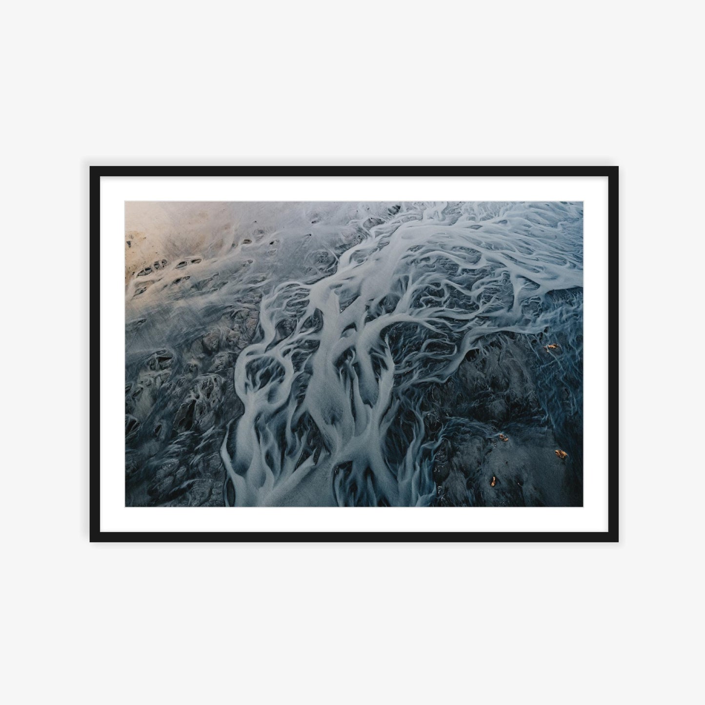 Aerial views over Iceland's glacial rivers