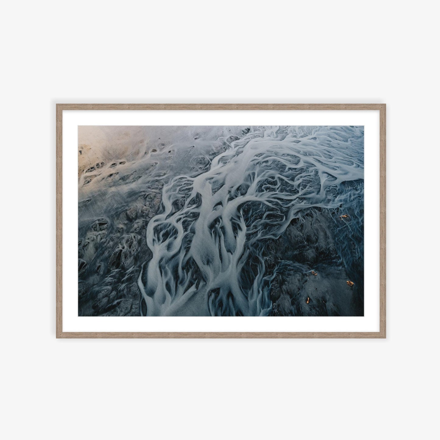 Aerial views over Iceland's glacial rivers