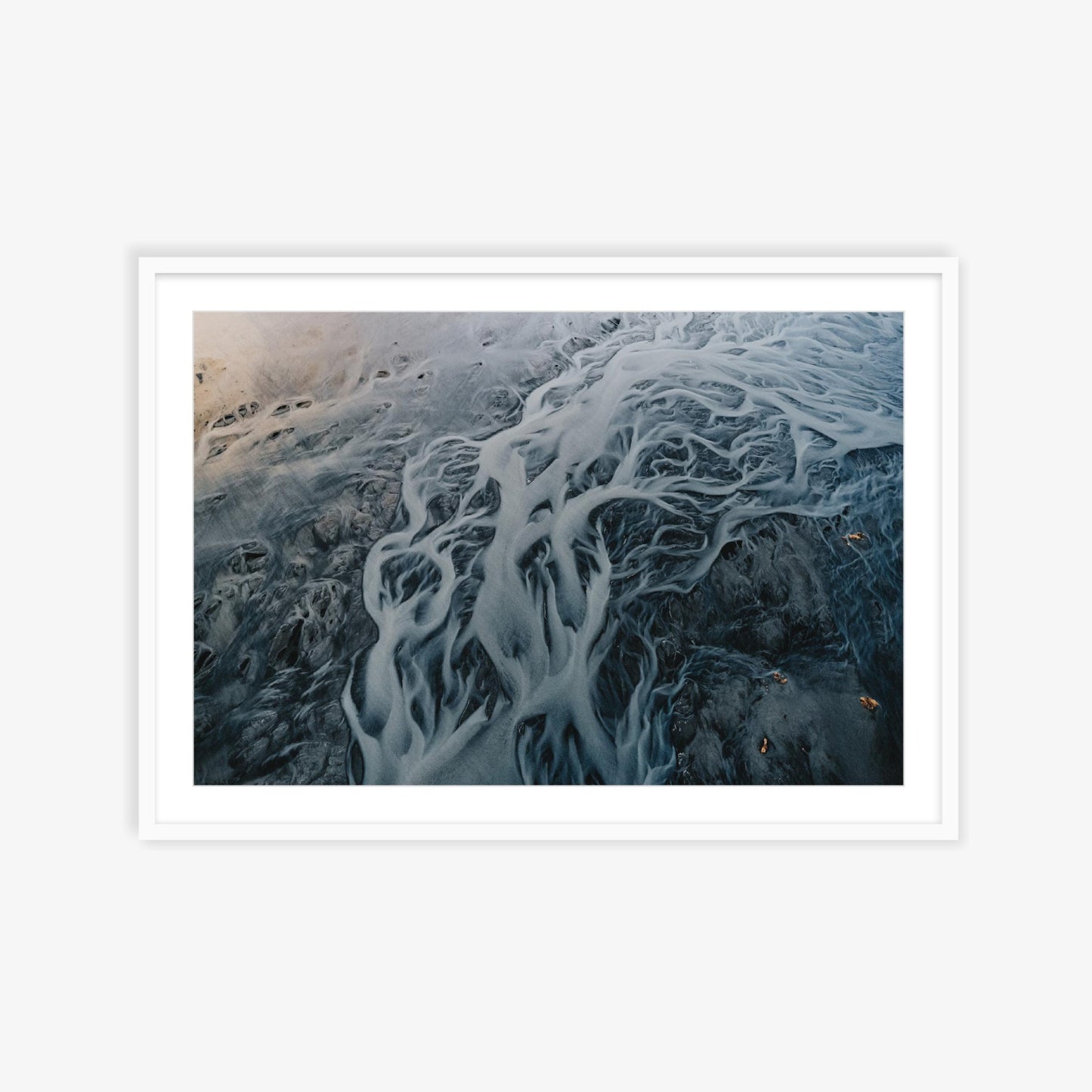 Aerial views over Iceland's glacial rivers