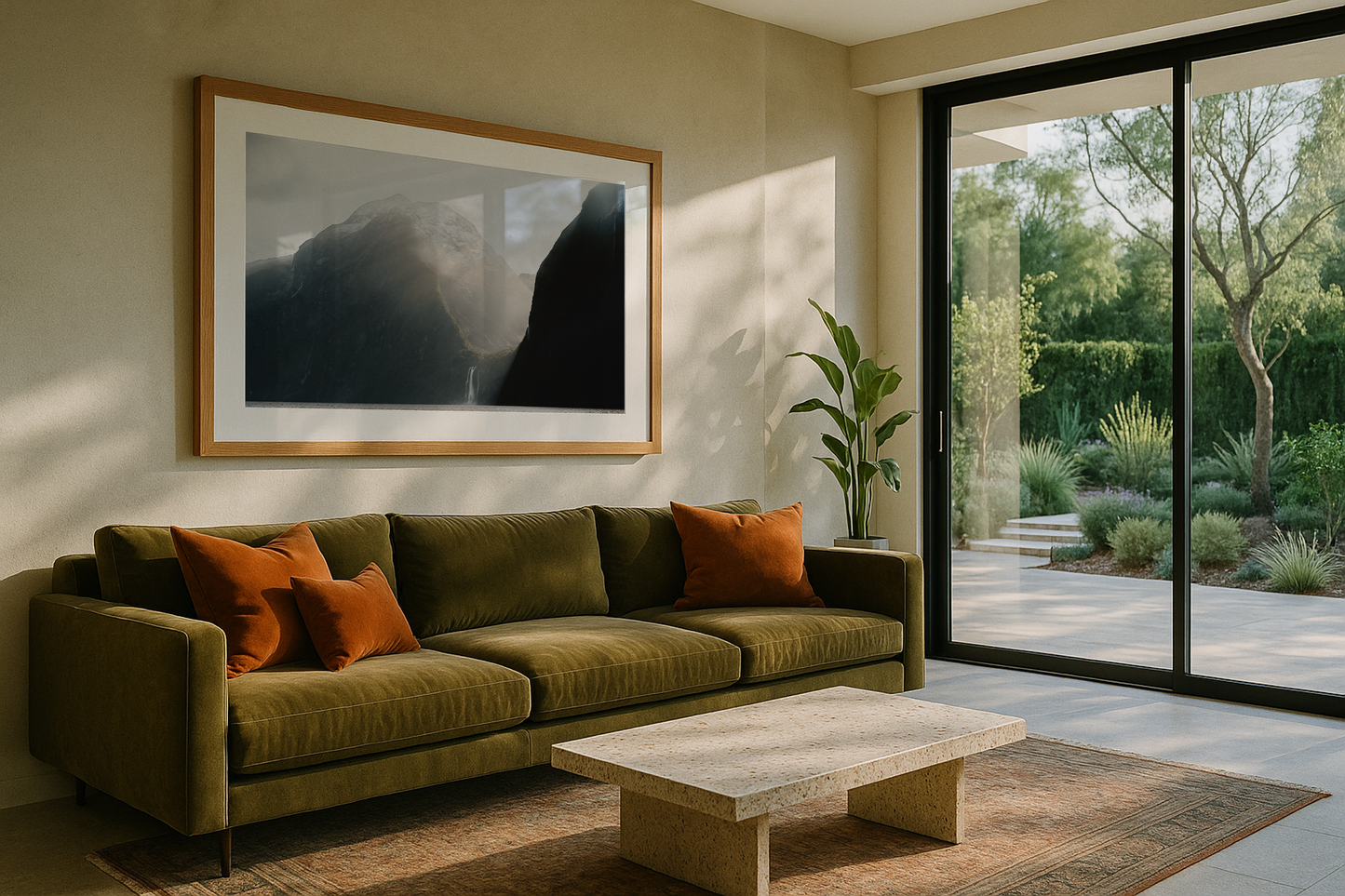 Burst of sunlight into Milford Sound