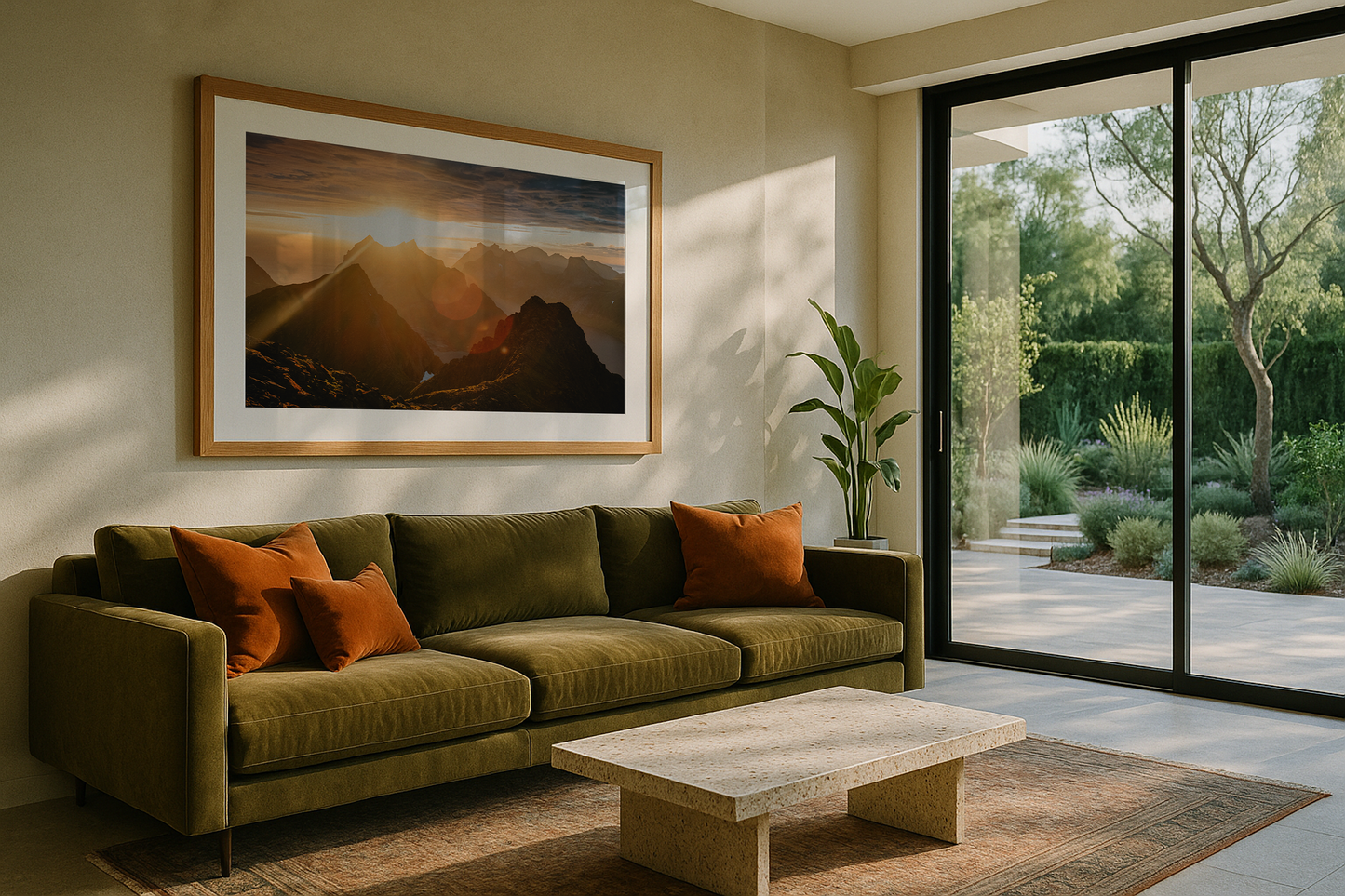 Midnight views over the fjords of Lofoten