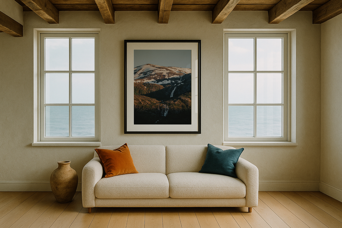 Cascading waterfalls, Norway