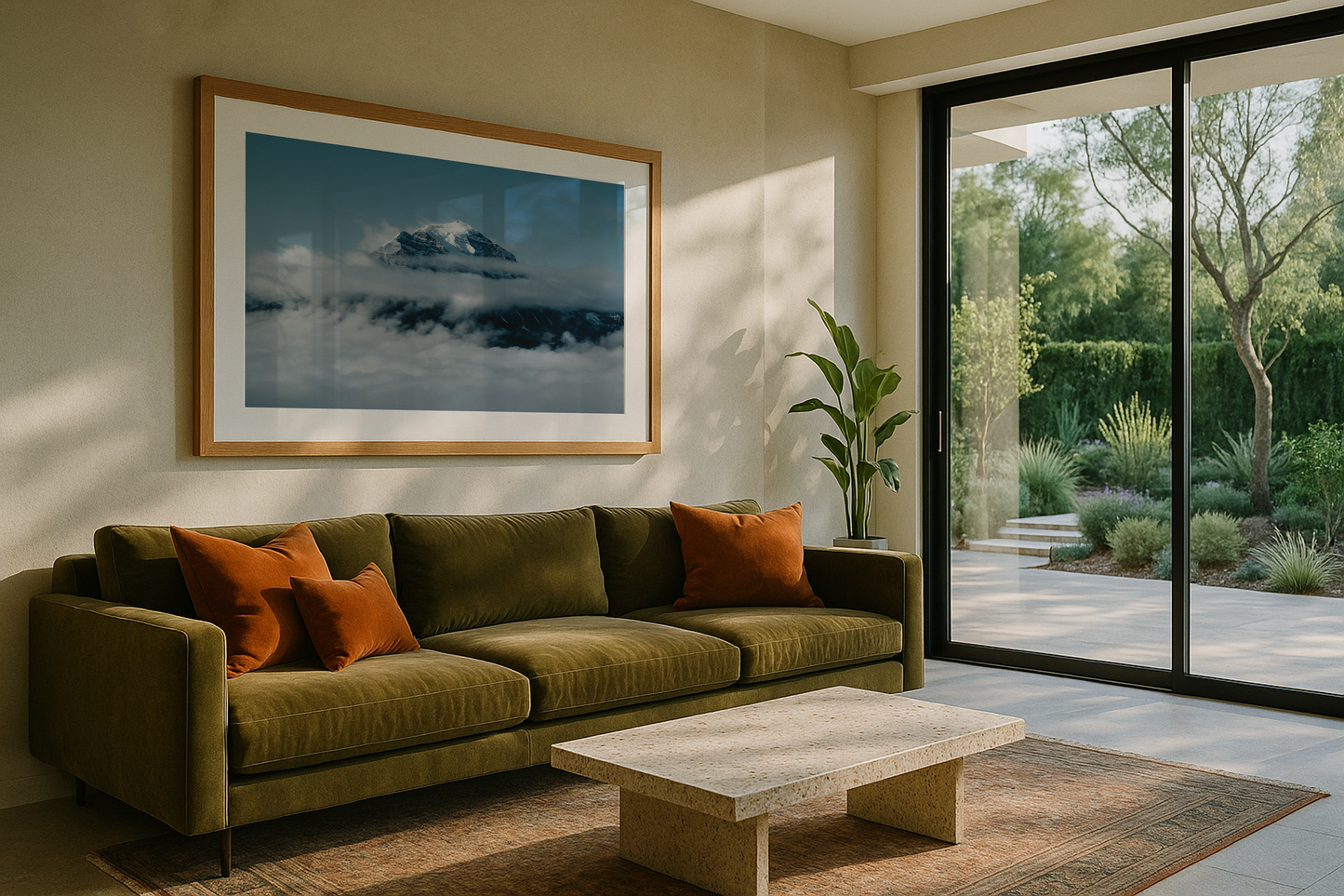 Mount Temple over the clouds