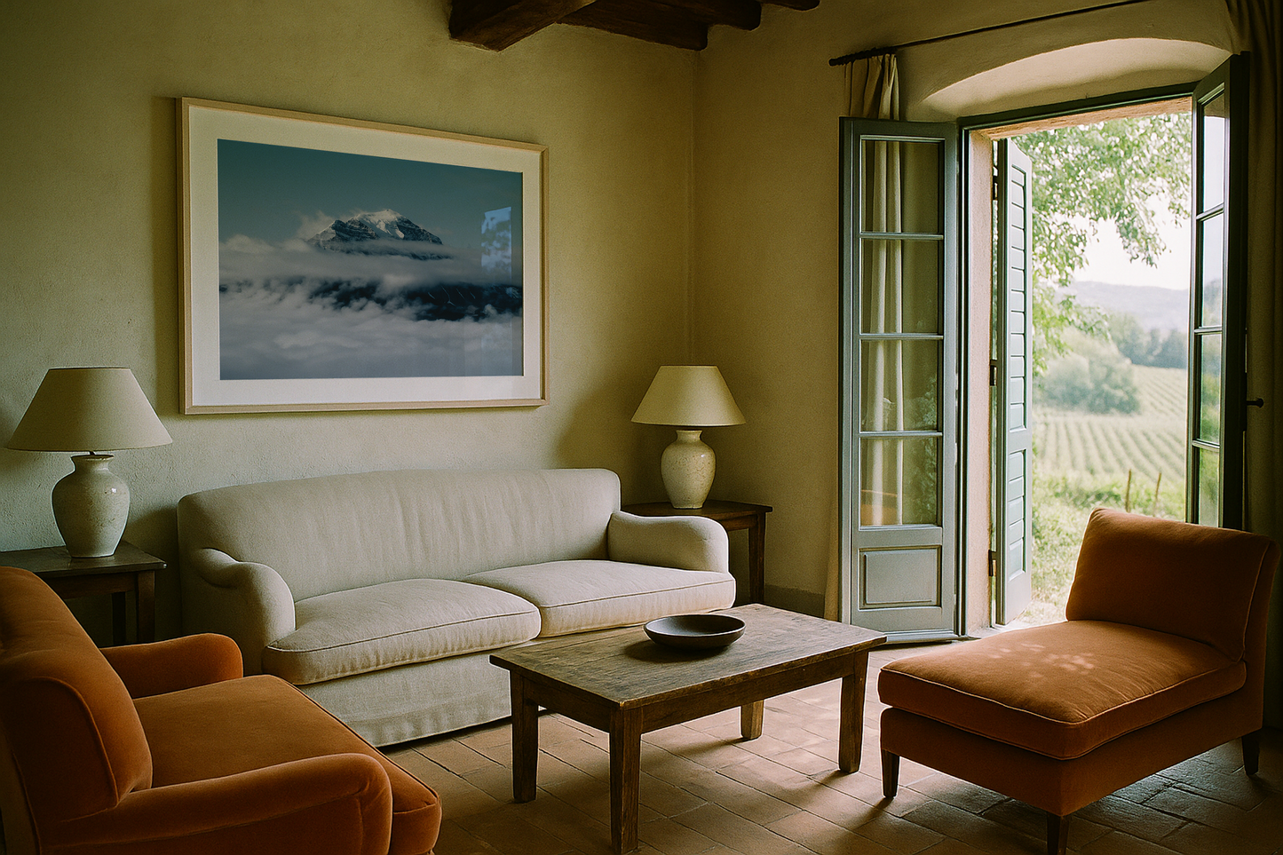 Mount Temple over the clouds