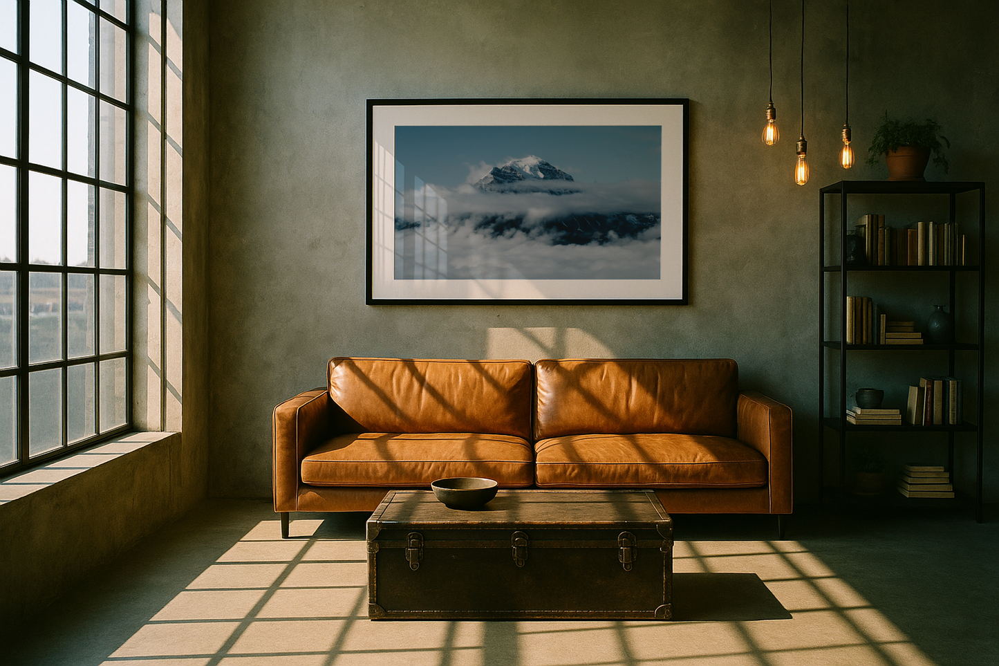 Mount Temple over the clouds